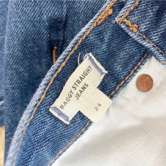 Madewell Trendy Baggy Straight High Rise Trendy Casual Distressed Denim Jeans 24 - Picture 13 of 14